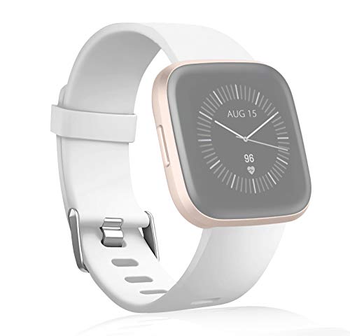 MyGadget Armband für Fitbit Versa 2 - Ersatzband für Smartwatch aus Soft Silikon - Sport Uhr Bracelet für Damen & Herren (ohne Tracker) - Weiß von MyGadget