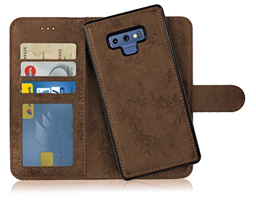 MyGadget Flip Case Handyhülle für Samsung Galaxy Note 9 - Magnetische Hülle aus Kunstleder Klapphülle - Kartenfach Schutzhülle in Braun von MyGadget