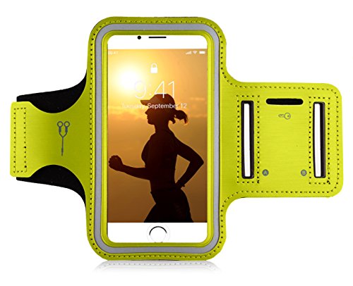 MyGadget Handy Sportarmband - Handytasche Joggen für 5.1" Display - Fitness Jogging Sport Case für u.a. Apple iPhone 7/8 6, Samsung Galaxy S7 - Gelb von MyGadget