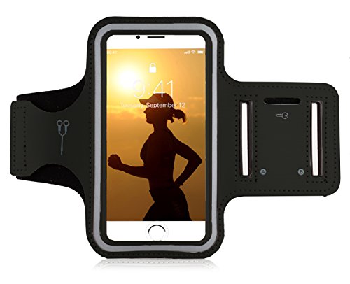 MyGadget Handy Sportarmband - Handytasche Joggen für 5.1" Display - Fitness Jogging Sport Case für u.a. Apple iPhone 7/8 6, Samsung Galaxy S7 - Schwarz von MyGadget
