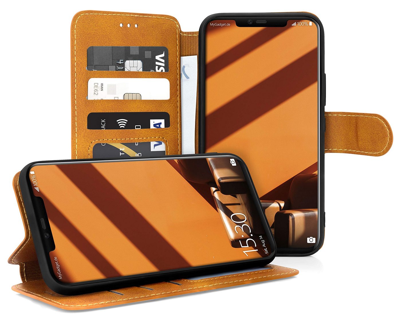 MyGadget Handyhülle Flip Case Klapphülle für Huawei Mate 20 Pro, Flip Case Kartenfächer & Standfunktion Kunstleder Hülle Schutzhülle von MyGadget