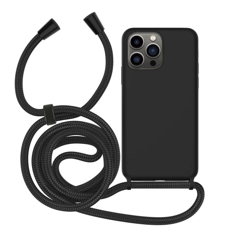 MyGadget Handyhülle Handykette & 3 lagige Hülle Gummiert / Hardcase / Mikrofaser Für Apple iPhone 13 Pro von MyGadget