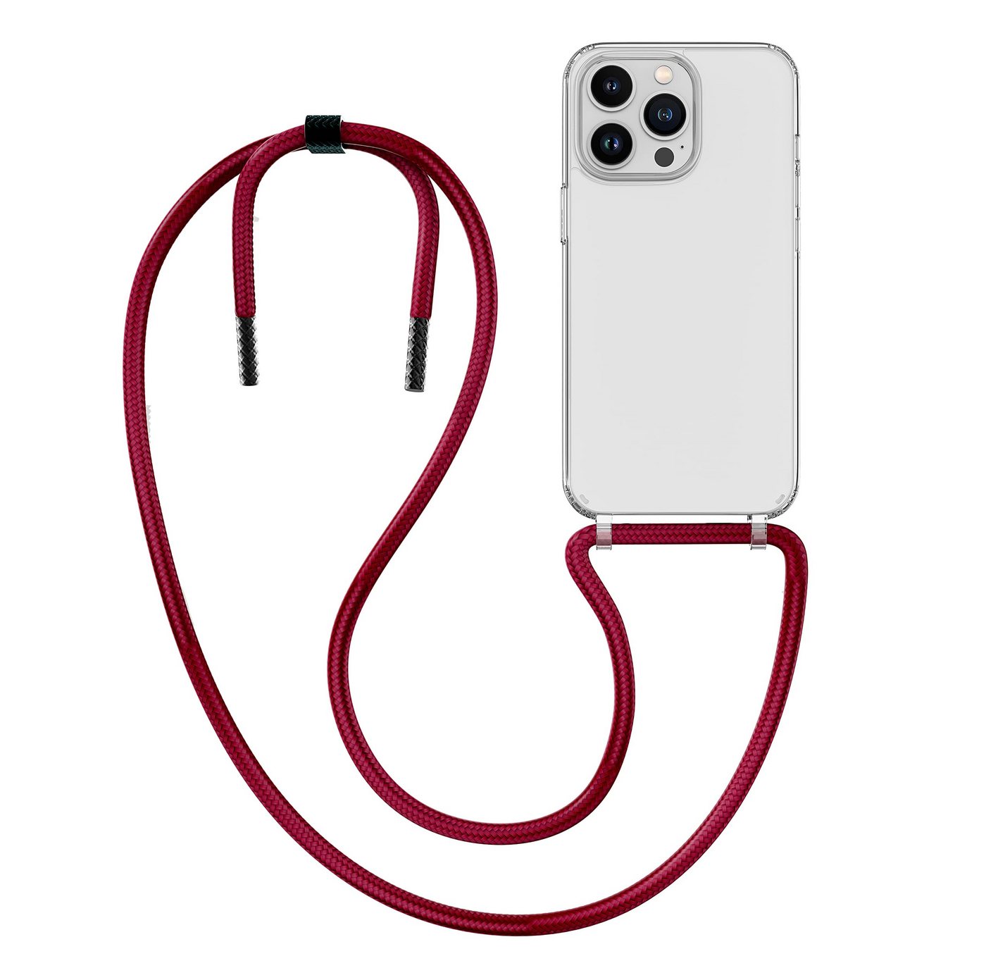 MyGadget Handyhülle Handykette für Apple iPhone 13 Pro, mit Handyband zum Umhängen Kordel Schnur Case Schutzhülle Wein Rot von MyGadget