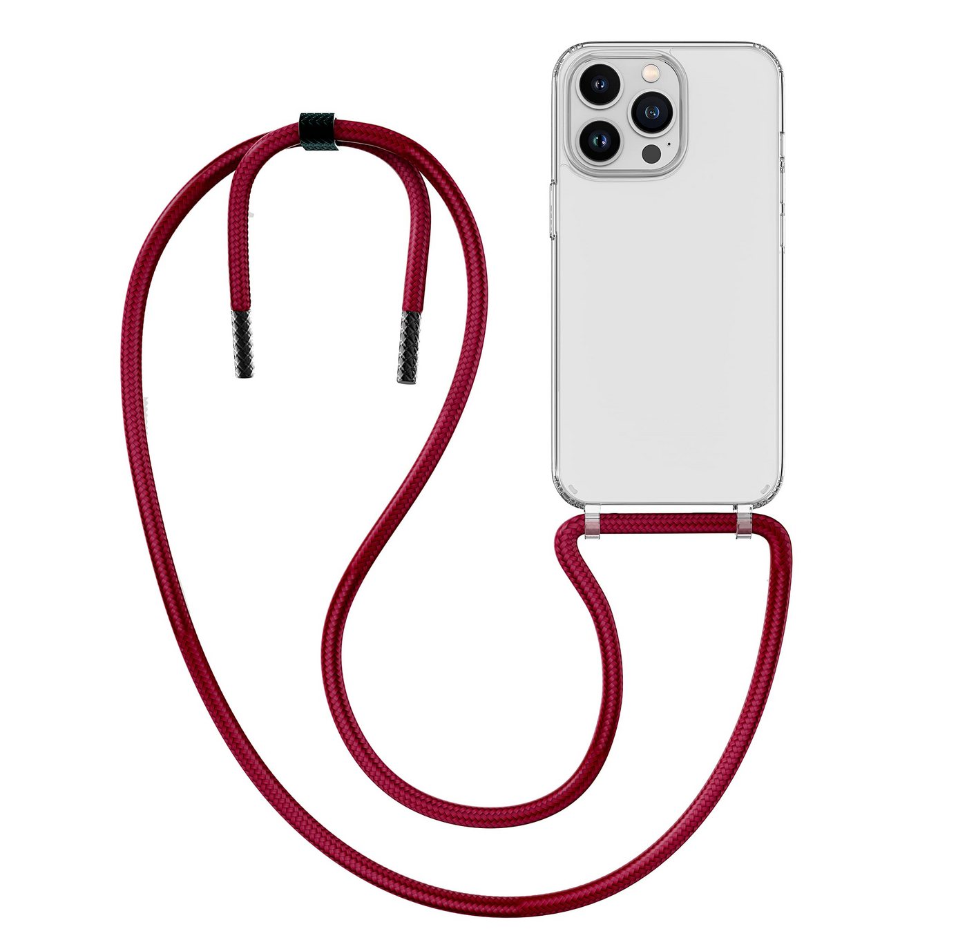 MyGadget Handyhülle Handykette für Apple iPhone 13 Pro Max, mit Handyband zum Umhängen Kordel Schnur Case Schutzhülle Wein Rot von MyGadget