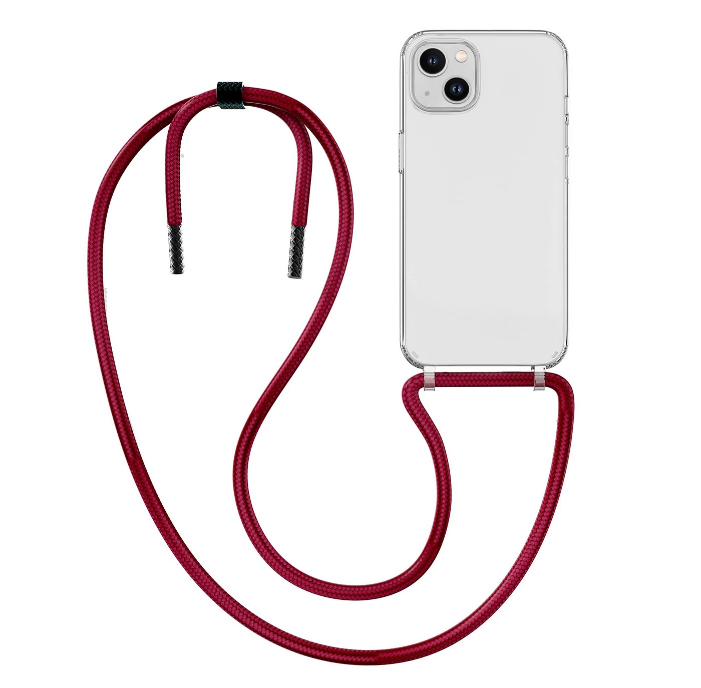 MyGadget Handyhülle Handykette für Apple iPhone 14 Plus, mit Handyband zum Umhängen Kordel Schnur Case Schutzhülle Wein Rot von MyGadget