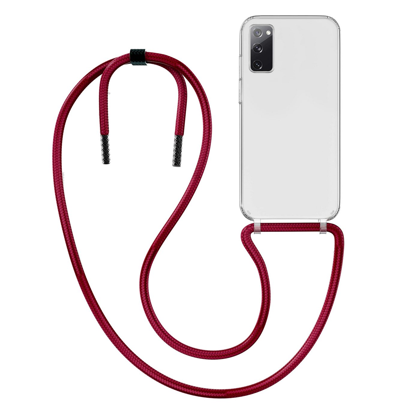 MyGadget Handyhülle Handykette für Samsung Galaxy S20 FE, mit Handyband zum Umhängen Kordel Schnur Case Schutzhülle Wein Rot von MyGadget