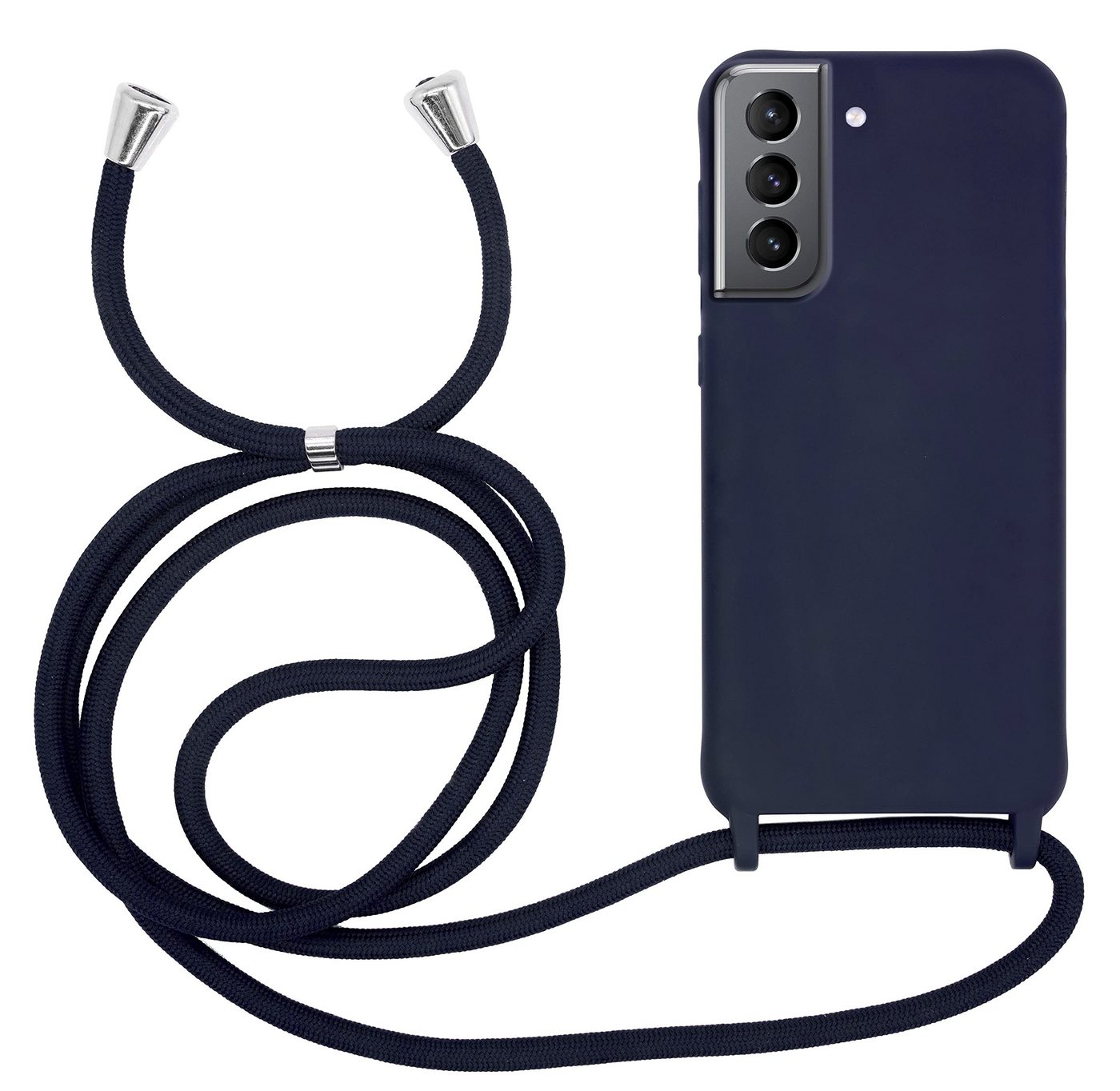 MyGadget Handyhülle Handykette für Samsung Galaxy S21, mit Handyband zum Umhängen Kordel Schnur Case Schutzhülle Dunkel Blau von MyGadget