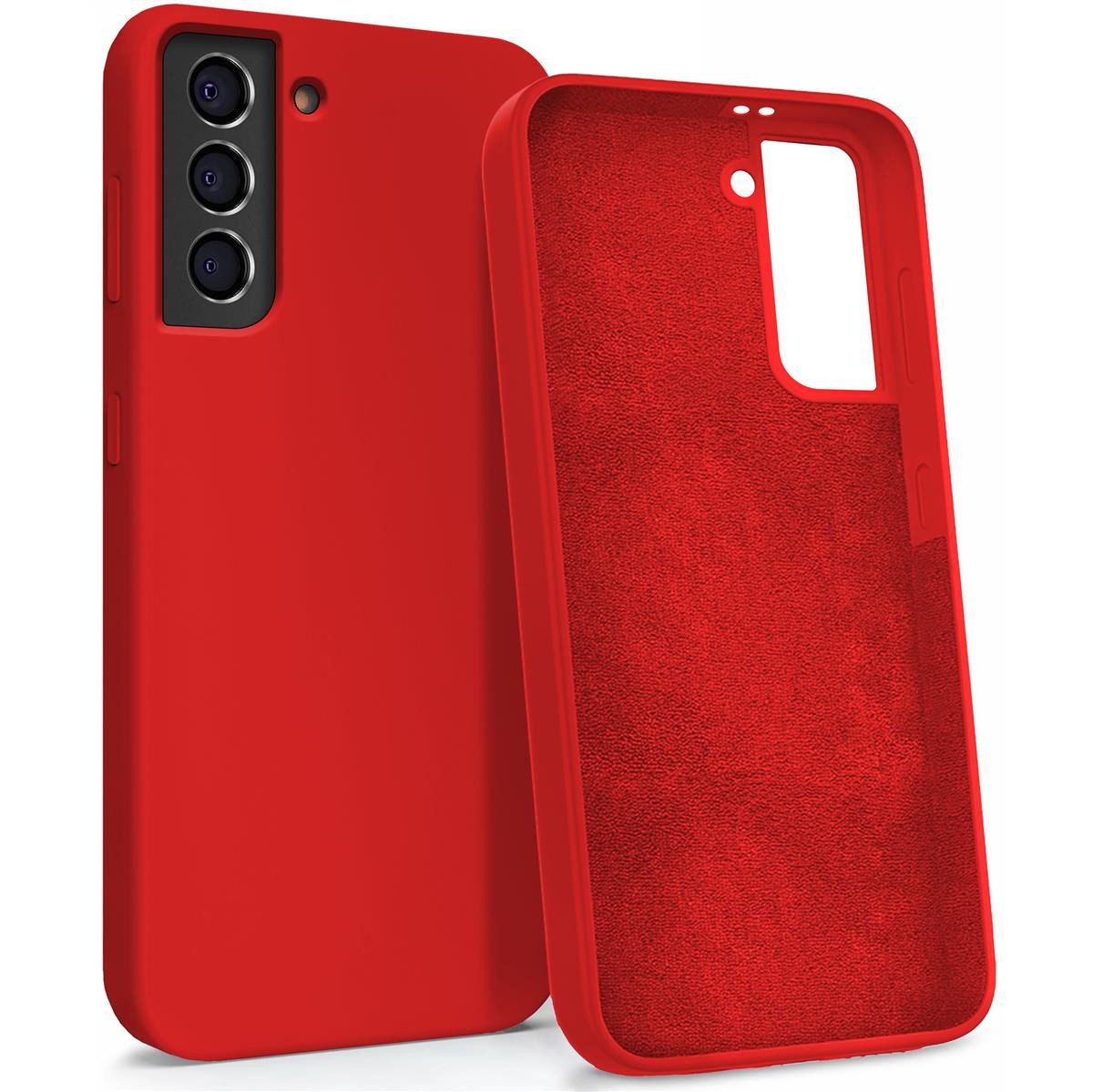 MyGadget Handyhülle Hülle für Samsung Galaxy S21, stoßfeste Hardcase Schutzhülle & Soft Silikon kratzfeste Cover Rot von MyGadget