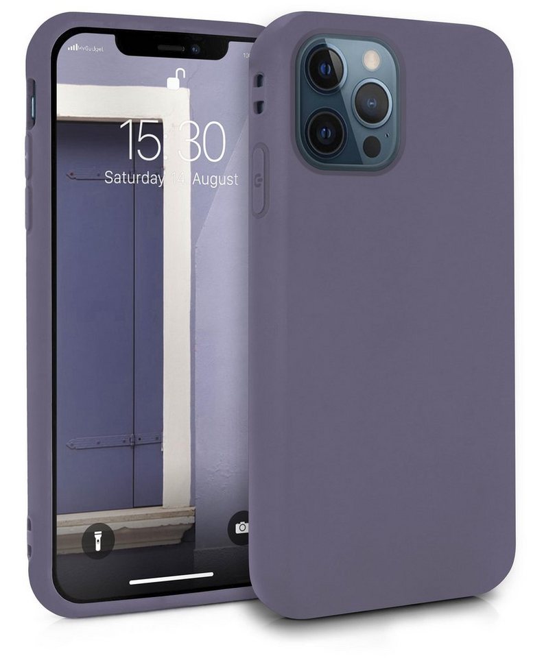 MyGadget Handyhülle Silikon Hülle, für Apple iPhone 12 / 12 Pro - robuste Schutzhülle TPU Case Slim Silikonhülle Back Cover Ultra Kratzfest Handyhülle matt Lila (dunkel) von MyGadget