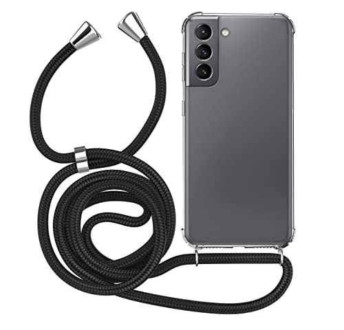 MyGadget Handykette für Samsung Galaxy S21 Plus 5G - [ TPU Hülle mit verstellbaren Band ] - Handyhülle mit Handyband zum Umhängen Kordel Schnur Case Schutzhülle - Schwarz von MyGadget