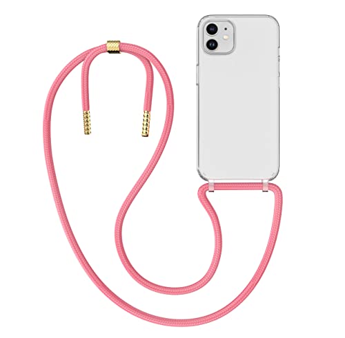 MyGadget Handykette für iPhone 11 - [ Hülle mit Band abnehmbar & verstellbar ] - Handyhülle mit Handyband zum Umhängen Schnur Case Schutzhülle - Rosa von MyGadget