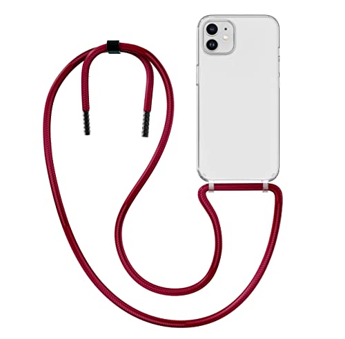 MyGadget Handykette für Apple iPhone 11 Hülle mit Band - Handyhülle mit Handyband zum Umhängen Kordel Schnur Case Schutzhülle - Wein Rot von MyGadget