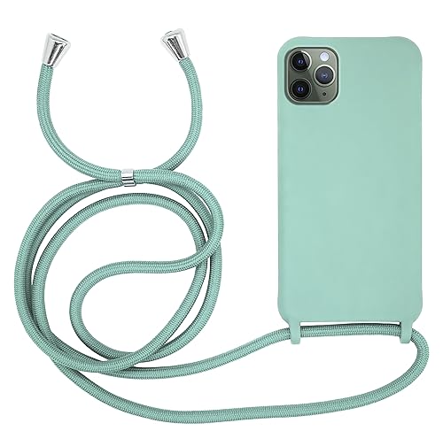 MyGadget Handykette für Apple iPhone 11 Pro Max TPU Hülle mit Band - Handyhülle mit Handyband zum Umhängen Kordel Schnur Case Schutzhülle - Mintgrün von MyGadget