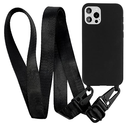 MyGadget Handykette für iPhone 11 Pro - TPU Hülle mit Band - Handyhülle mit Handyband zum Umhängen Kordel Schnur Case Schutzhülle - Schwarz von MyGadget