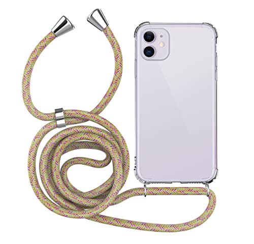 MyGadget Handykette für iPhone 11 - [ TPU Hülle mit verstellbaren Band ] - Handyhülle mit Handyband zum Umhängen Kordel Schnur Case Schutzhülle - Bunt von MyGadget