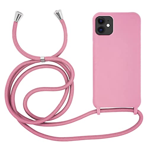 MyGadget Handykette für Apple iPhone 11 TPU Hülle mit Band - Handyhülle mit Handyband zum Umhängen Kordel Schnur Case Schutzhülle - Rosa von MyGadget