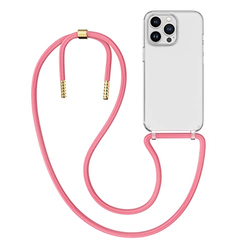 MyGadget Handykette für Apple iPhone 13 Pro Hülle mit Band - Handyhülle mit Handyband zum Umhängen Kordel Schnur Case Schutzhülle - Rosa von MyGadget