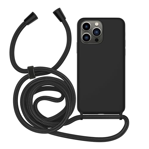 MyGadget Handykette für iPhone 13 Pro Max - Gummierte Handyhülle - 3 Layer Struktur Schutzhülle mit Soft Inlay & Hardcase - Cover zum Umhängen - Schwarz MyGadget Handykette für iPhone 13 Pro Max - Gummierte Handyhülle - 3 Layer Struktur Schutzhülle mit Soft Inlay & Hardcase - Cover zum Umhängen - Schwarz von MyGadget