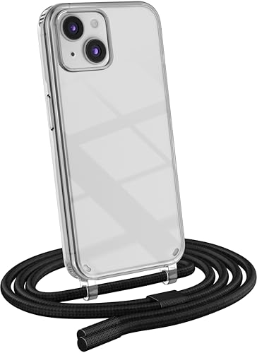 MyGadget Handykette für iPhone 14 - [ Hülle mit Band abnehmbar & verstellbar ] - Handyhülle mit Handyband zum Umhängen Schnur Case Schutzhülle - Schwarz von MyGadget