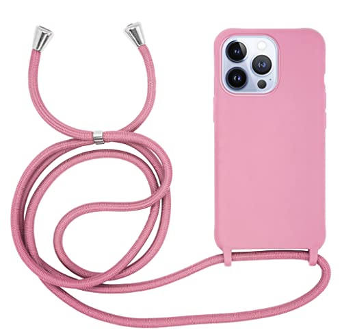 MyGadget Handykette für Apple iPhone 14 Pro TPU Hülle mit Band - Handyhülle mit Handyband zum Umhängen Kordel Schnur Case Schutzhülle - Rosa von MyGadget