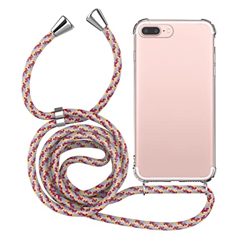 MyGadget Handykette für Apple iPhone 7 Plus | 8 Plus TPU Hülle mit Band - Handyhülle mit Handyband zum Umhängen Kordel Schnur Case Schutzhülle - Pink Muster von MyGadget