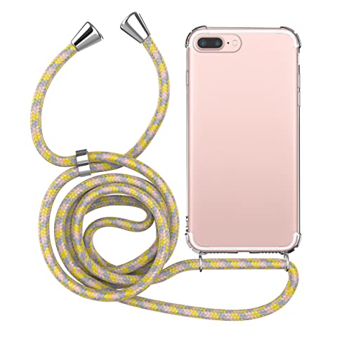 MyGadget Handykette für Apple iPhone 8 Plus | 7 Plus TPU Hülle mit Band - Handyhülle mit Handyband zum Umhängen Kordel Case Schutzhülle - Gelb Lila von MyGadget