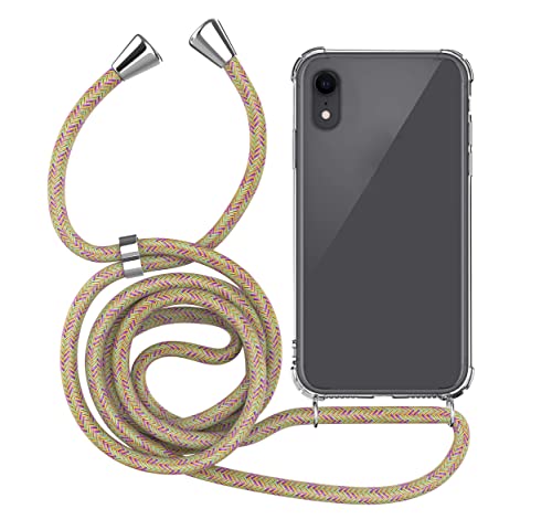 MyGadget Handykette für iPhone XR - [ TPU Hülle mit verstellbaren Band ] - Handyhülle mit Handyband zum Umhängen Kordel Case Schutzhülle - Muster Bunt von MyGadget