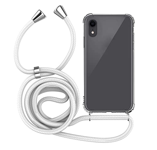 MyGadget Handykette für Apple iPhone XR TPU Hülle mit Band - Handyhülle mit Handyband zum Umhängen Kordel Schnur Case Schutzhülle - Weiß von MyGadget