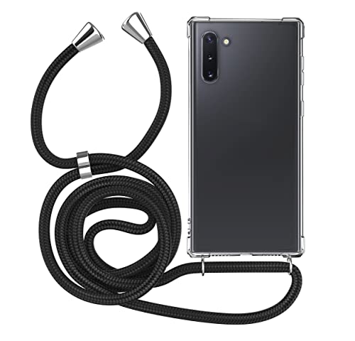MyGadget Handykette für Samsung Galaxy Note 10 - [ TPU Hülle mit verstellbaren Band ] - Handyhülle mit Handyband zum Umhängen Kordel Schnur Case Schutzhülle - Schwarz von MyGadget