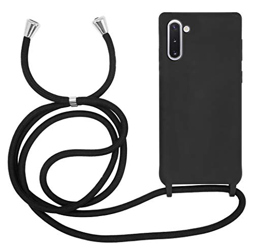 MyGadget Handykette für Samsung Galaxy Note 10 - [ Hülle mit verstellbaren Band ] - TPU Handyhülle mit Handyband zum Umhängen - Kordel Schnur Case Schutzhülle - Schwarz von MyGadget