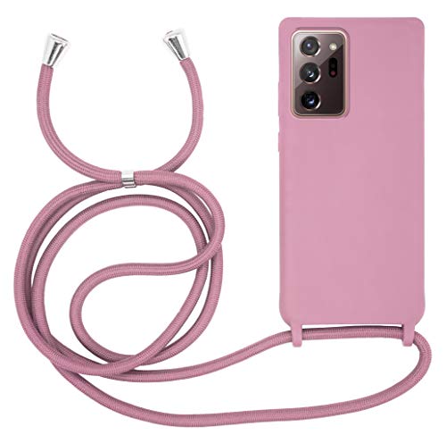 MyGadget Handykette für Samsung Galaxy Note 20 Plus - [ Hülle mit verstellbaren Band ] - TPU Handyhülle mit Handyband zum Umhängen - Kordel Schnur Case Schutzhülle - Rosa von MyGadget