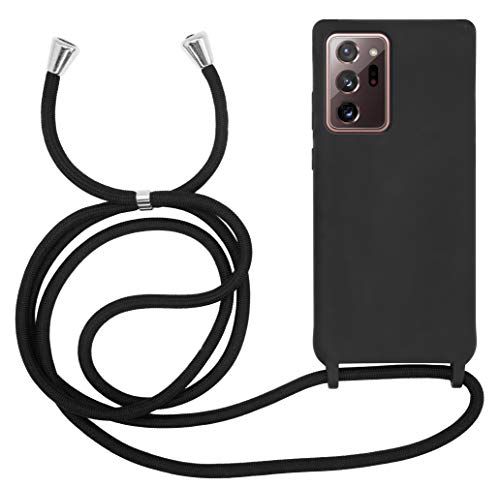 MyGadget Handykette für Samsung Galaxy Note 20 Plus - [ Hülle mit verstellbaren Band ] - TPU Handyhülle mit Handyband zum Umhängen - Kordel Schnur Case Schutzhülle - Schwarz von MyGadget