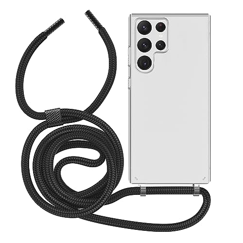 MyGadget Handykette für Samsung Galaxy Note 20 Ultra - [ Hülle mit Band abnehmbar & verstellbar ] - Handyhülle mit Handyband zum Umhängen Schnur Case Schutzhülle - Schwarz von MyGadget