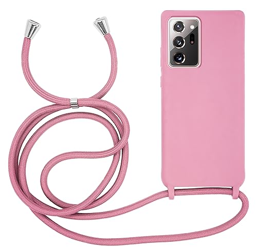 MyGadget Handykette für Samsung Galaxy Note 20 Ultra - [ Hülle mit verstellbaren Band ] - TPU Handyhülle mit Handyband zum Umhängen - Kordel Schnur Case Schutzhülle - Rosa von MyGadget
