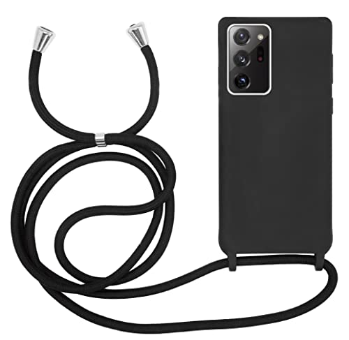 MyGadget Handykette für Samsung Galaxy Note 20 Ultra - [ Hülle mit verstellbaren Band ] - TPU Handyhülle mit Handyband zum Umhängen - Kordel Schnur Case Schutzhülle - Schwarz von MyGadget