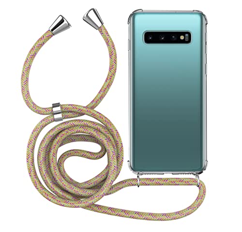 MyGadget Handykette für Samsung Galaxy S10 TPU Hülle mit Band - Handyhülle mit Handyband zum Umhängen Kordel Case Schutzhülle - Muster Bunt von MyGadget