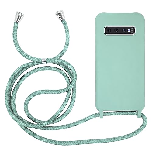 MyGadget Handykette für Samsung Galaxy S10 - [ Hülle mit verstellbaren Band ] - TPU Handyhülle mit Handyband zum Umhängen - Kordel Schnur Case Schutzhülle - Mintgrün von MyGadget