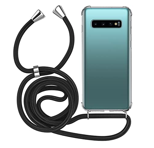 MyGadget Handykette für Samsung Galaxy S10 TPU Hülle mit Band - Handyhülle mit Handyband zum Umhängen Kordel Schnur Case Schutzhülle - Schwarz von MyGadget