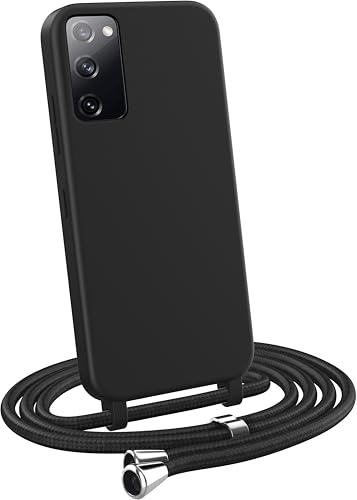 MyGadget Handykette für Samsung Galaxy S20 FE - [ Hülle mit verstellbaren Band ] - TPU Handyhülle mit Handyband zum Umhängen - Kordel Schnur Case Schutzhülle - Schwarz von MyGadget