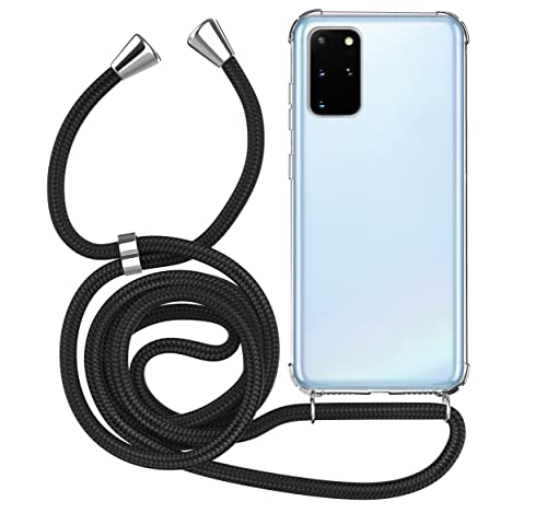 MyGadget Handykette für Samsung Galaxy S20 Plus TPU Hülle mit Band - Handyhülle mit Handyband zum Umhängen Kordel Schnur Case Schutzhülle - Schwarz von MyGadget