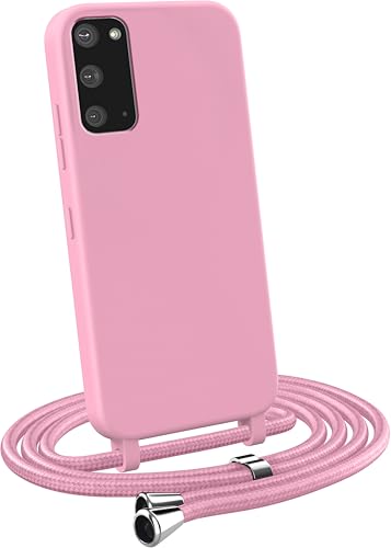 MyGadget Handykette für Samsung Galaxy S20 - [ Hülle mit verstellbaren Band ] - TPU Handyhülle mit Handyband zum Umhängen - Kordel Schnur Case Schutzhülle - Rosa von MyGadget