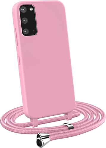 MyGadget Handykette für Samsung Galaxy S20 TPU Hülle mit Band - Handyhülle mit Handyband zum Umhängen Kordel Schnur Case Schutzhülle - Rosa von MyGadget