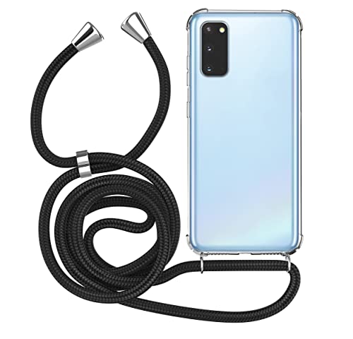 MyGadget Handykette für Samsung Galaxy S20 TPU Hülle mit Band - Handyhülle mit Handyband zum Umhängen Kordel Schnur Case Schutzhülle - Schwarz von MyGadget