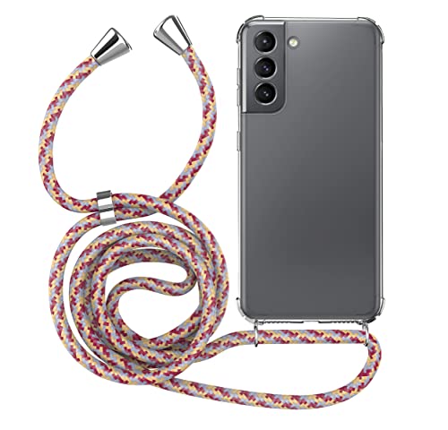 MyGadget Handykette für Samsung Galaxy S21 - [ TPU Hülle mit verstellbaren Band ] - Handyhülle mit Handyband zum Umhängen Kordel Schnur Case Schutzhülle - Pink Muster von MyGadget