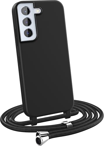 MyGadget Handykette für Samsung Galaxy S22 Plus - [ Hülle mit verstellbaren Band ] - TPU Handyhülle mit Handyband zum Umhängen - Kordel Schnur Case Schutzhülle - Schwarz von MyGadget