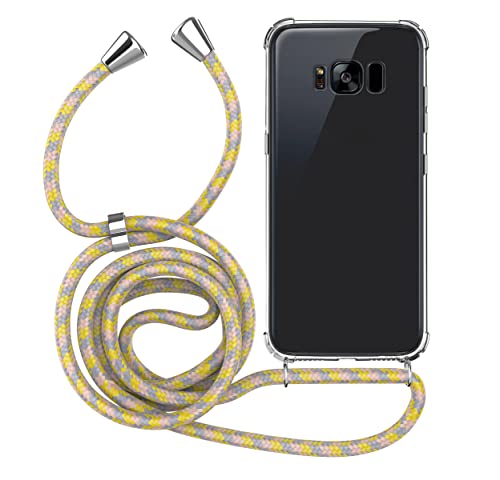 MyGadget Handykette für Samsung Galaxy S8 TPU Hülle mit Band - Handyhülle mit Handyband zum Umhängen Kordel Case Schutzhülle - Gelb Lila von MyGadget