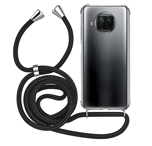 MyGadget Handykette für Xiaomi Mi 10T Lite TPU Hülle mit Band - Handyhülle mit Handyband zum Umhängen Kordel Schnur Case Schutzhülle - Schwarz von MyGadget