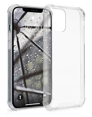 MyGadget Hardcase Hülle mit Silikonrand & Eckenschutz für Apple iPhone 12 | 12 Pro - TPU Case Handyhülle robuster Schutz Schutzhülle - Gelbfest Transparent von MyGadget