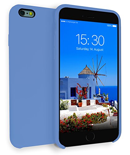 MyGadget Hülle Gummiert für Apple iPhone 6 Plus | 6s Plus - Schutzhülle Case mit Soft Touch Silikon Finish - Handyhülle Cover Stoßfest in Pastell Blau von MyGadget
