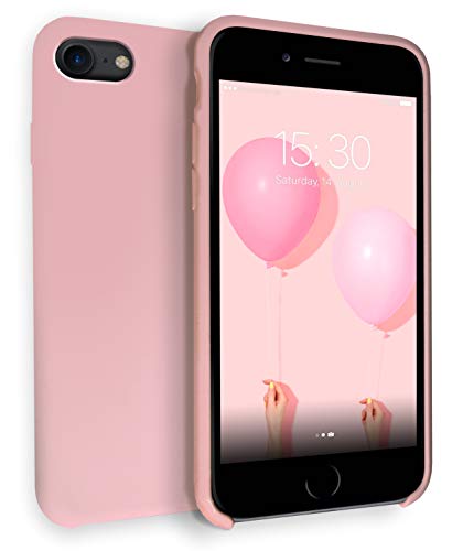 MyGadget Hülle Gummiert für Apple iPhone SE 2022 | 2020 | 7 | 8 - Schutzhülle Case mit Soft Touch Silikon Finish - Slim Handyhülle Cover Stoßfest in Pastell Rosa von MyGadget